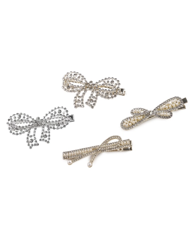 Spona do vlasov s brúsenými kamienkami mašľa - 1 ks | Mimib