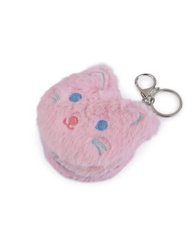 Plyšové kozmetické zrkadlo / prívesok na kabelku mačka - 1 ks | Mimib