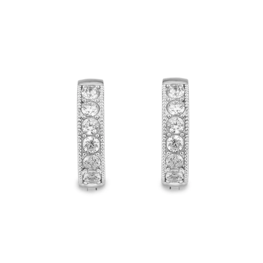 Náušnice z nerezovej ocele krúžky s brúsenými kamienkami - 1 pár | Mimib