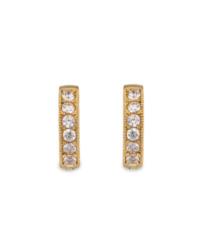 Náušnice z nerezovej ocele krúžky s brúsenými kamienkami - 1 pár | Mimib