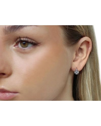 Náušnice z nerezovej ocele krúžky, štvorlístok s brúsenými kamienkami - 1 pár | Mimib