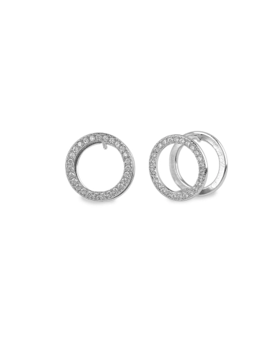 Náušnice z nerezovej ocele krúžky s brúsenými kamienkami - 1 pár | Mimib