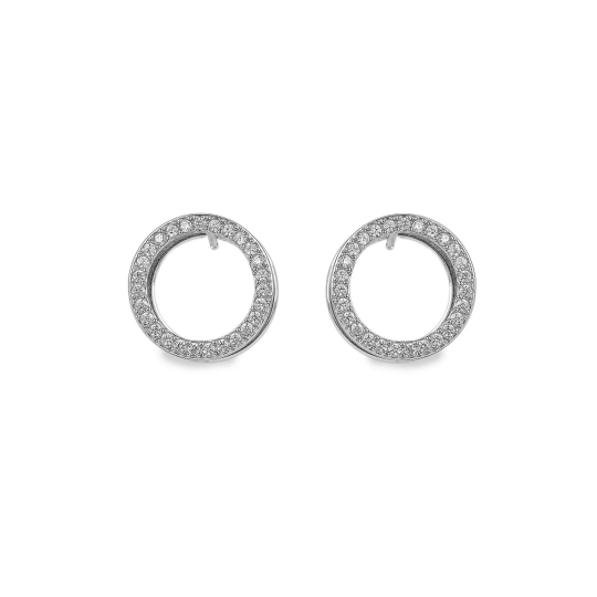 Náušnice z nerezovej ocele krúžky s brúsenými kamienkami - 1 pár | Mimib