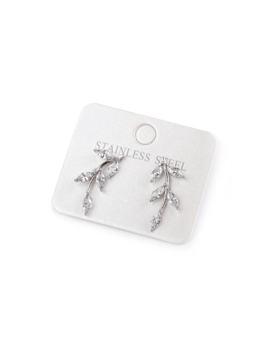 Náušnice z nerezovej ocele s brúsenými kamienkami - 1 pár | Mimib