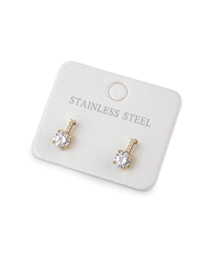 Náušnice z nerezovej ocele s brúsenými kamienkami - 1 pár | Mimib