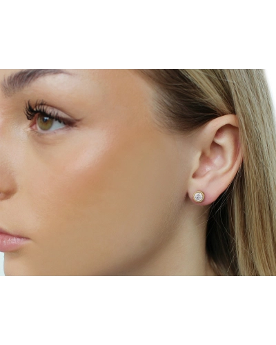 Náušnice z nerezovej ocele s brúseným kamienkom - 1 pár | Mimib