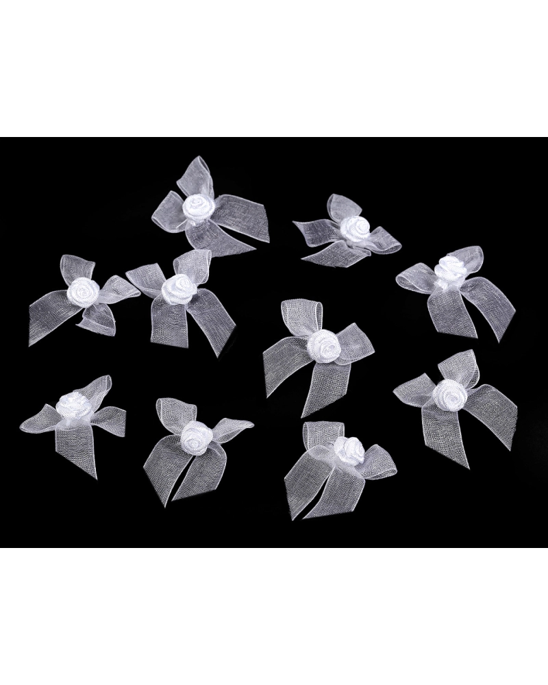 Mašlička monofilová s ružičkou - 10 ks | Mimib