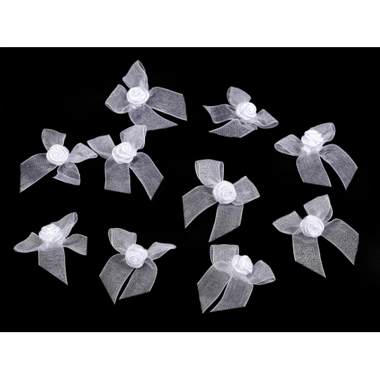 Mašlička monofilová s ružičkou - 10 ks | Mimib