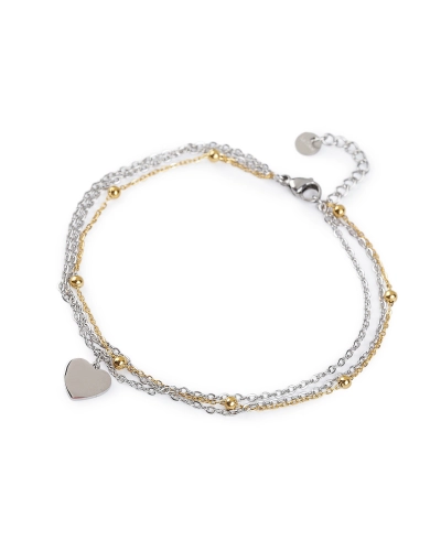 Náramok na členok z nerezovej ocele s perlami a príveskom - 1 ks | Mimib