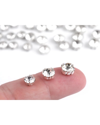 Našívacie šatóny / štras v puzdre / kotlíku Ø6, 7, 8 mm - 10 ks | Mimib