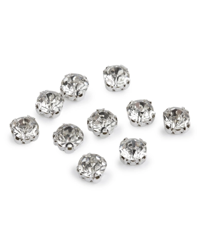 Našívacie šatóny / štras v puzdre / kotlíku Ø6, 7, 8 mm - 10 ks | Mimib