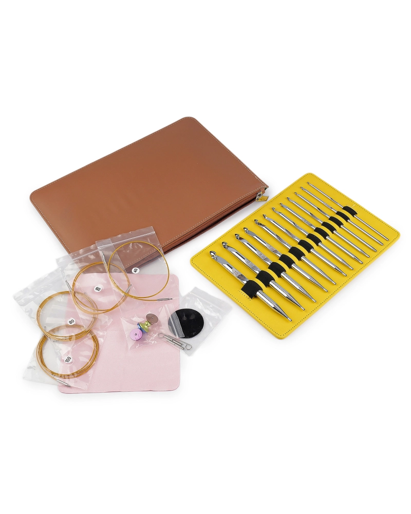 Súprava kovových háčikov na tuniské háčkovanie v puzdre - 1 sada | Mimib