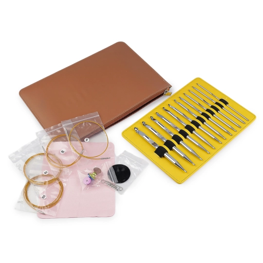 Súprava kovových háčikov na tuniské háčkovanie v puzdre - 1 sada | Mimib