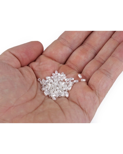 Plastové voskové koráliky / perly ryža 2,5x4 mm - 10 g | Mimib