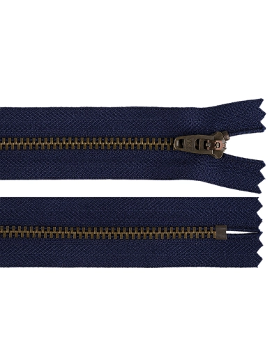 Kovový zips YKK No 4 dĺžka 18 cm staromosadzný (jeansový) - 1 ks | Mimib