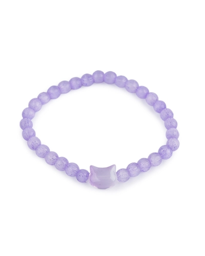 Náramok pružný zo sklenených korálikov mačka, motýľ, hviezda - 1 ks | Mimib