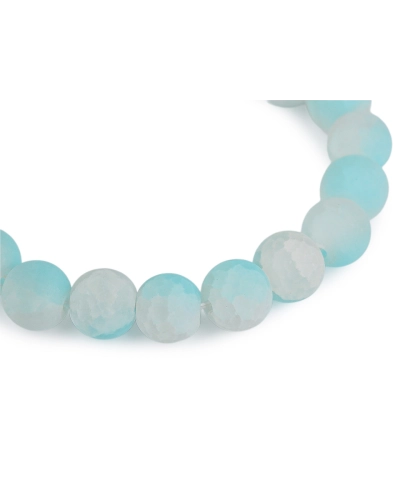 Náramok pružný zo sklenených korálikov s ľadovým efektom - 1 ks | Mimib