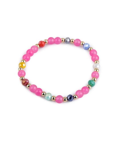 Náramok pružný zo sklenených korálikov - 1 ks | Mimib