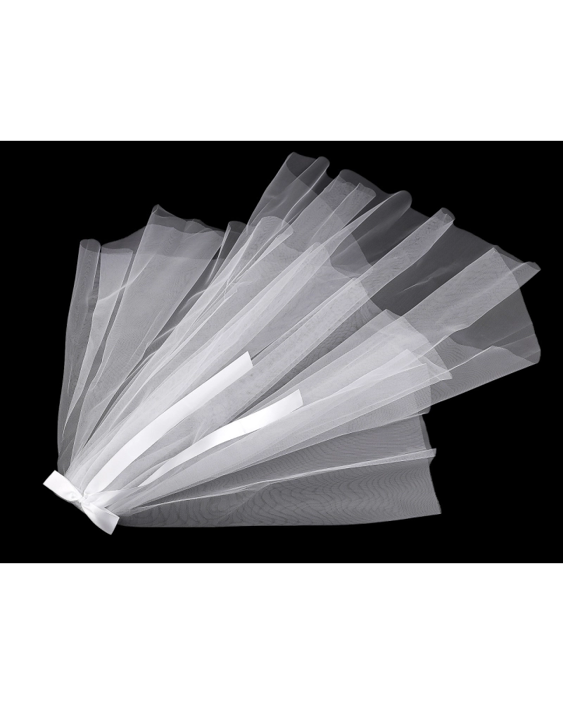 Závoj s hrebeňom a saténovou mašľou - na párty/rozlúčku so slobodou - 1 ks | Mimib