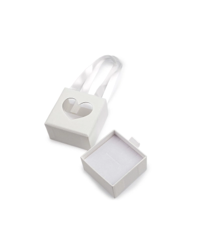 Krabička na šperky s priehľadom srdca a uchom 5,5x5,5 cm - 1 ks | Mimib