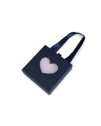 Krabička na šperky s priehľadom srdca a uchom 10x10 cm - 1 ks | Mimib