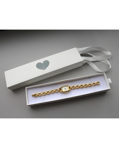 Krabička na šperky s priehľadom srdca a uchom 5x22 cm - 1 ks | Mimib