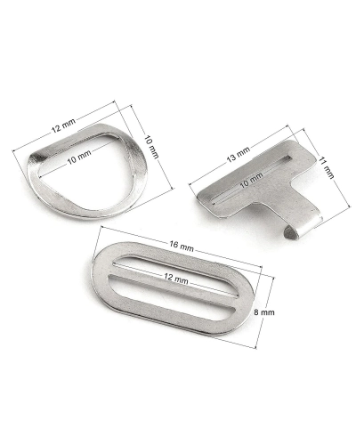 Zapínanie na motýlika oceľové, sada 3 páry - 1 kar. | Mimib