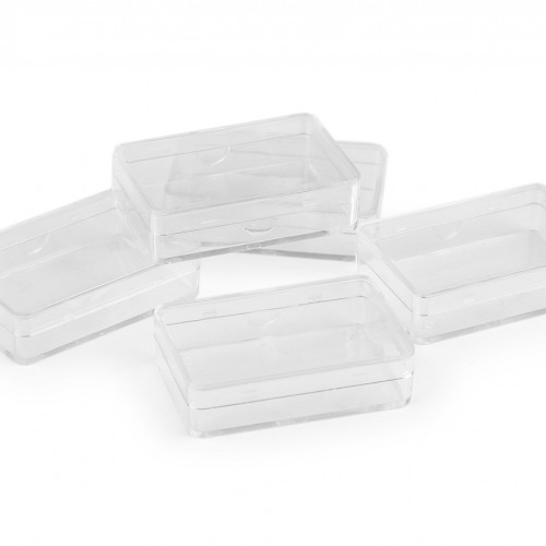 Plastové krabičky 3,8x5,8x1,6 cm 5ks