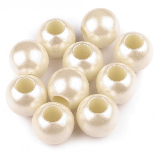 Plastové perly s veľkým prievlakom / plavkové 11x15 mm10 - 10ks