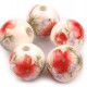 Porcelánové koráliky s kvetmi Ø12 mm5 - 5ks