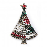 Brošňa s brúsenými kamienkami vianočný stromček 1ks