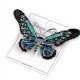 Brošňa s brúsenými kamienkami motýľ 1ks