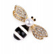 Brošňa s brúsenými kamienkami a perlou včela 1ks