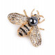Brošňa s brúsenými kamienkami a perlou včela 1ks