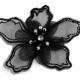 Kvet s kamienkom a korálkami na našitie a nalepenie Ø8 cm 10ks