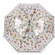Dámsky / dievčenský priehľadný vystreľovací dáždnik lúčne kvety 1ks