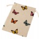 Darčekové vrecúško 13x18 cm ľanové s motýľmi 1ks