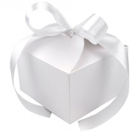 Papierová darčeková krabička svadobná so stuhou10 - 10ks