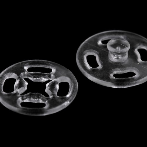Plastové patentky / stláčacie gombíky transparentné Ø13 mm, Ø15 mm10 - 10pár