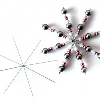 Vianočná hviezda / vločka drôtený základ na korálkovanie Ø10 cm2 - 2ks