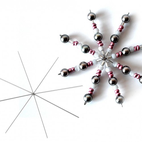 Hviezda / vianočná vločka drôtová šablóna Ø10 cm2 - 2ks