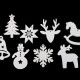 Drevené dekorácie vianočná vločka, hviezda, stromček, zvonček, koník, sob na zavesenie / na nalepenie6 - 6ks