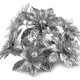 Vianočný kvet na drôtiku s glitremi6 - 6ks