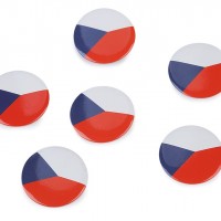 Brošňa - vlajka Česká republika Ø3,5 cm 6ks