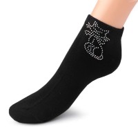 Dámske bavlnené ponožky členkové s kamienkami Emi Ross 3pár