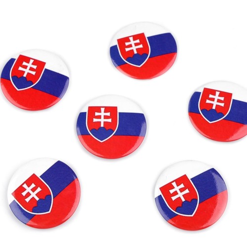 Placka - vlajka Slovenská republika Ø3,5 cm 6ks