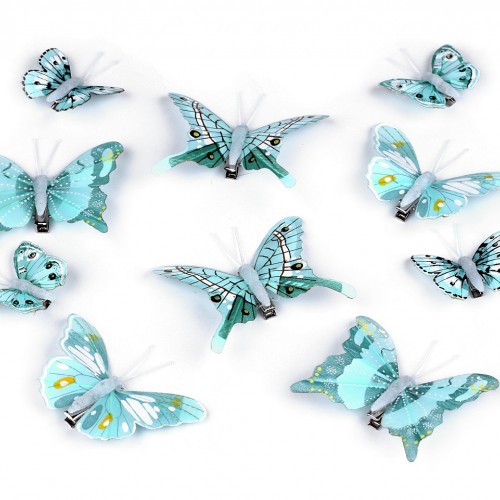 Dekorácia motýľ 3D s klipom 10ks