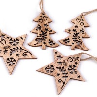 Vianočná drevená hviezda, stromček2 - 2ks