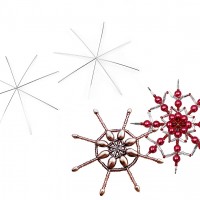 Vianočná hviezda / vločka drôtený základ na korálkovanie Ø9 cm5 - 5ks