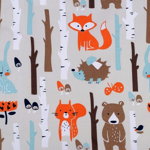 Bavlnená látka / plátno líšky v lese 1m